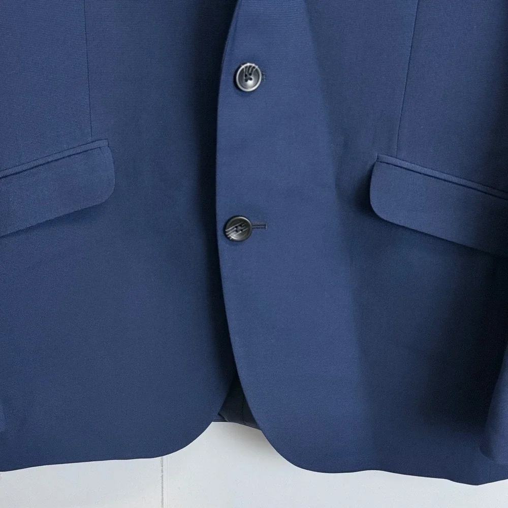 Kenneth Cole Reaction Mens 38R Navy Blue Techni-Cole‎ Blazer Suit Jacket